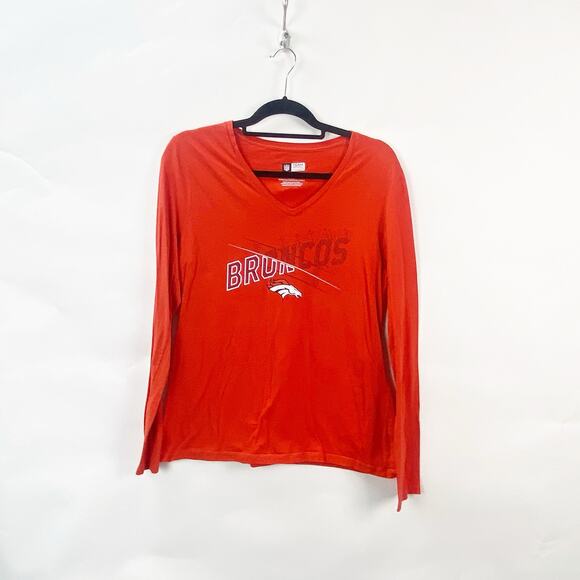 2/$30 Denver Broncos NFL Team Apparel Large Womens Football V-Neck T-Shirt - Picture 1 of 8